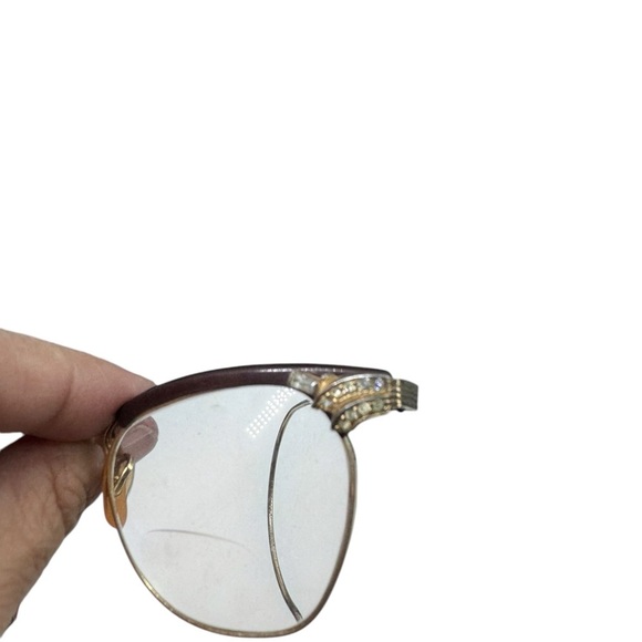 Vintage cat eye bejeweled mid century eyeglass frames. - Picture 2 of 8